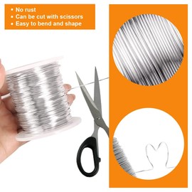 328 FT Metal Wire, 0.3 mm Jewelry Wire, Wire for Crafts, Tarnish Resistant Copper Wire, Easy to Cut Craft Wire Thin, Silver Wire Portable Craft Wire for Jewelry Making Supplies and Crafting
