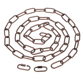 PATIKIL 6ft Lighting Hanging Chain, Metal Looping Chain with Quick Link Screw Lock Connectors for Hanging Plant Pendant Chandelier Light Fixture, Red Bronze