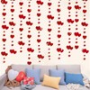 DJFOG 65 Ft Romantic Red Heart Garland - Sparkling Banner