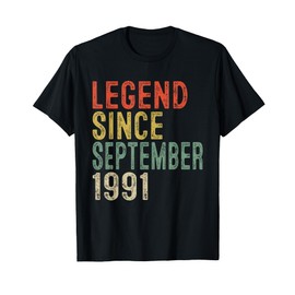 Legend Since September 1991 34th Birthday Gifts 34 Year Old T-Shirt