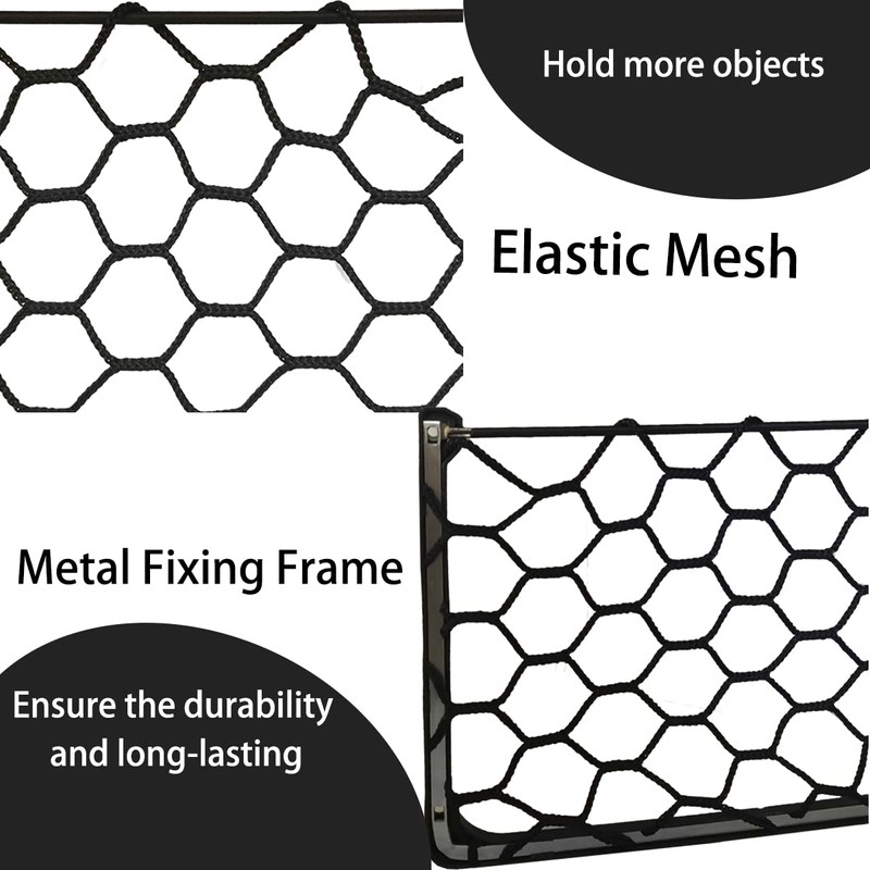 Campervan Storage Nets 2Pack Elastic Mesh Net with Metal Frame