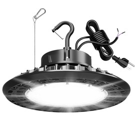 JC-LGL 240W UFO LED High Bay Light, High Bay LED Light 5700K, Dimmable High Bay 6' Cable with US Plug, Hanging Hook, Safe Rope, ETL Listed High Bay Light for Warehouse Factory Barn Shop