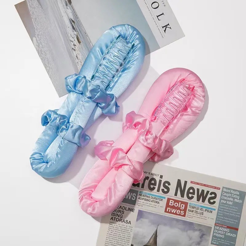 Curly Ondas En Cabello Rizos Seda Sin Calor Tubo2 Scrunchie