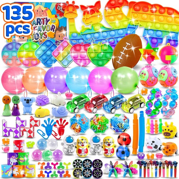 135Pcs Party Favors for Kids 3-5 4-8-12, Fidget Toys Easter