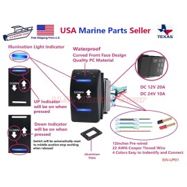 Mear Gear ON OFF ON Tilt Up Down Switch Rocker Momentary Actuator Control Switch