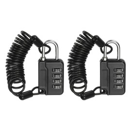 MECCANIXITY Combination Lock, 4 Digit Padlock Combination Outdoor Waterproof Locker Locks with Steel Cable for Gym Luggage Home Sports Hasp Storage, Black Pack of 2