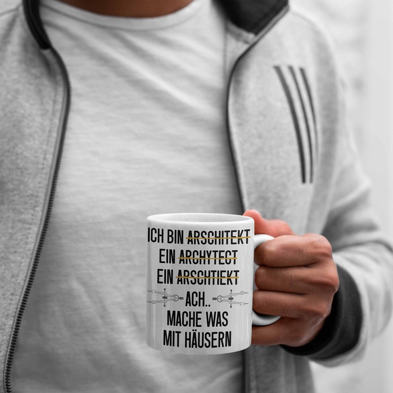 Trendation - Architekt Geschenk Tasse Lustig Kaffeetasse mit Spruch Architektur