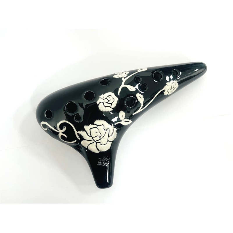 Rose Flower Ocarina 12 Hole Alto C Relief Pattern AC