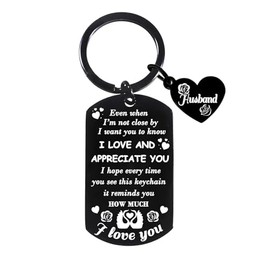 MADHAHEFU I Love You Gifts for Anniversary Valentines Day Gifts For Husband Long Distance Gift For Husband Keyring From Wife Couple Keyring For Him Her