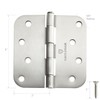 Cauldham (12 Pack) Heavy-Duty 4" Interior Door Hinges with 5/8"