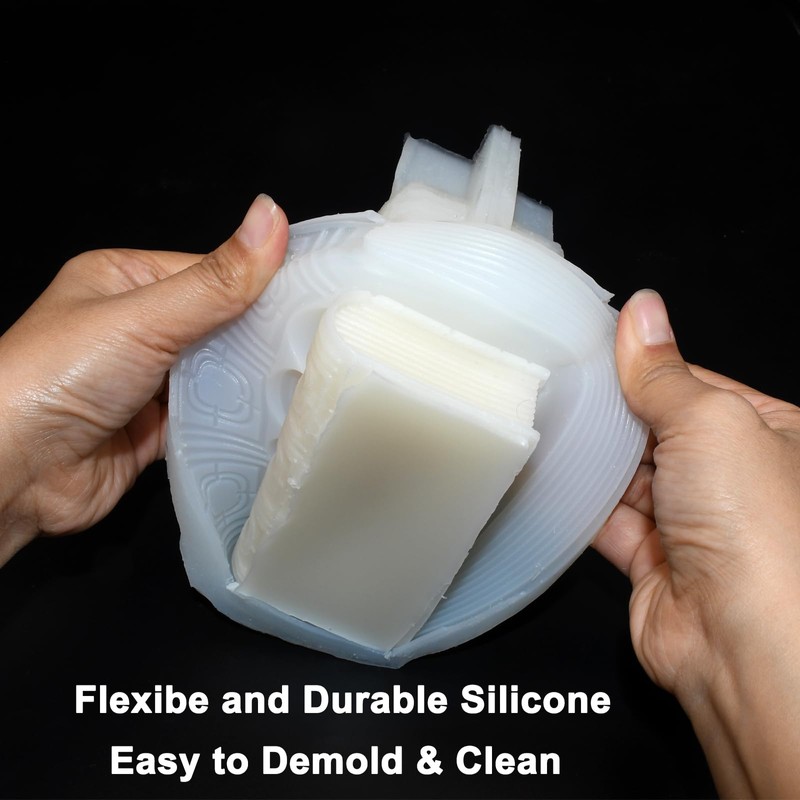 3D Book Silicone Candle Mold Large Retro Book Shape Silicone