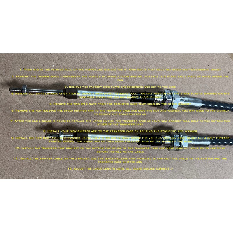 241 Cable Shifter Conversion for Wrangler 03-06 RUBICON ONLY will