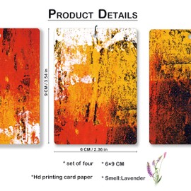 JWVK Abstract Red Mustard Rust Lavender Car Air Freshener, Vintage Painting Art Contemporary Hanging Air Freshener 4 Pcs for Cars Closet Drawer Books, Modern Car Accessories Mirror Decor for Women