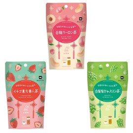 Mug&Pot Flavored Tea Set of 3 (White Peach Oolong Tea, Strawberry Oriental Beauty Tea, White Grape Jasmine Tea, Tea Bag, 0.07 oz (2 g) x 6P x 3 Types)