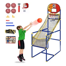 GB-01 Kit De Aro De Baloncesto Para Niños, Bomba + 4 Pelotas