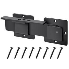 Elesunory 9" Flip Gate Latch Lock, Adjustable Flip Gate Latch Lock with 3 Padlock Hole, Heavy Duty Aluminum Alloy Door Latch for Barn Door, Shed Fence, Outdoor Gate, Shed, Double Gate (Black)