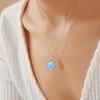 KristLand Moonlight Collection S925 Silver Necklace with Opal Simple Design