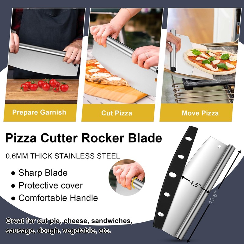 Pizza Peel Aluminum Pizzas Spatula (12 Inch), Joyfair Long Handle