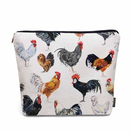 Kalygon Roosters Makeup Bag For Women, Adorable Cosmetic Bag Makeup Bags, Farm Roosters Chicken Cock Cute Hen Zipper Bag Travel Bags Toiletry Organizers Pouch Bags Washing Bags For Gym Bathroom