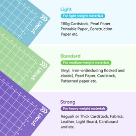 Likcut Cutting Mat for S41 Vinyl Cutter - 8.5" x 12" Cutting Mats (Standard, Light, Strong Adhesive 3 Mats) Compatible with Cricut Joy Xtra for Craft DIY Paper, Vinyl, Cardstock, Craft