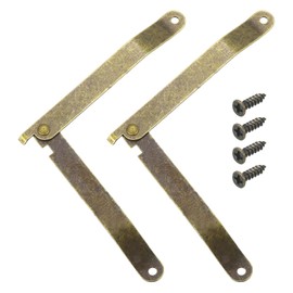 sourcing map 2Pcs 6.77"x0.43" Folding Support Lid Hinges, Lift Up Lid Stay Hinge, 180 Degree Rotatable Metal Retro Hinges with Screws for Wooden Cases Boxes Display Trunk Chest, Bronze
