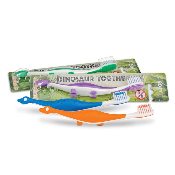 SmileGoods Y301 Dinosaur Child Toothbrush, Soft Bristle, Individually Packaged Toothbrushes,