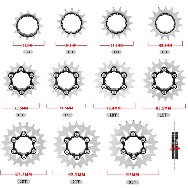 Bike Single Speed Conversion Kit 12T13T/14T/15T/16T/17T/18T/19T/20T/21T/22T Bicycle Single Speed Cassette