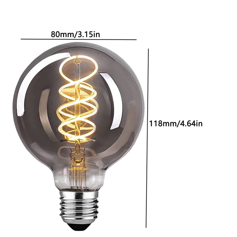 Lxcom Lighting LED Decorative Edison Bulb 6W G25/G80 Globe Light