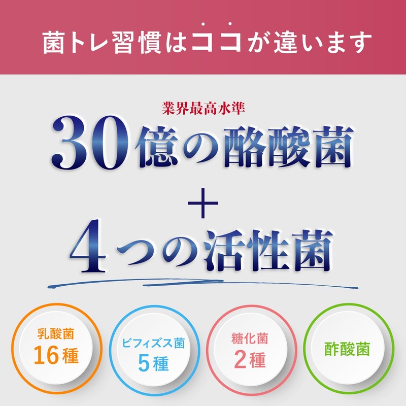 酪酸菌 サプリ 腸活 乳酸菌 30億個の酪酸菌とサポート成分（糖化菌ｘオリゴ糖7種ｘ19種の善玉菌を配合）菌トレ習慣30錠入り