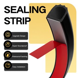 Rubber Seal Strip D Shape Car Weather Stripping 1" RV Slide Out Seal Self-Adhesive Rubber Weather Seal for Fill Gaps, Apply to Car, Truck, RV, Boat and Home Application