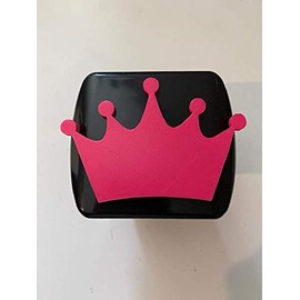 Stickysight.com Princess Crown in 3D -Black with Pink - 2 inch Trailer Hitch Cover - Magical