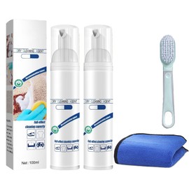 DENGWANG Dry Foam Cleaner, Dry Foam Cleaner Decontamination, Quick Cleaning Down Wear Detergent, Super Magic Stain Removal Foam Cleaner, All Purpose Rinse-free Cleaning for Clothes, Fabric, Upholstery, Car (2Pcs)