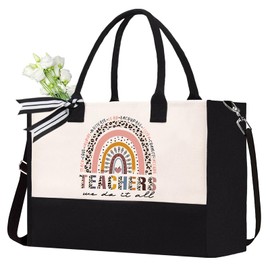 Kimoli Teacher Appreciation Canvas Tote Bag - Gifts for Women, Christmas, Birthday, Graduation & End of Year