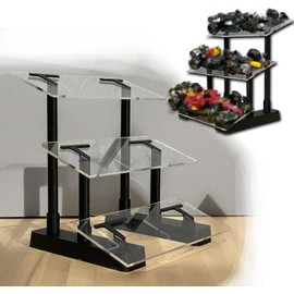 SUNUCO 3 Tier Car Model Display Stand, 1/24 Scale Diecast car Models Display Case, Model car desktop organiser for 3 models, Ideal for displaying your racing collection