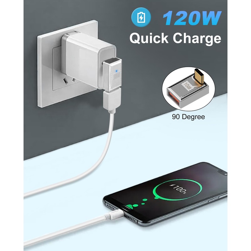 Duttek 90 Degree USB to C Adapter Pack of 2,