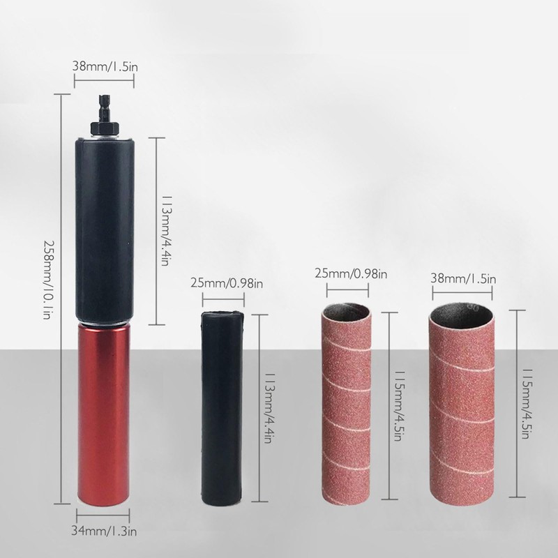 Spindle Sander Adapter, 3/8in Mandrel Aluminum Alloy Drill Sanding Mandrel