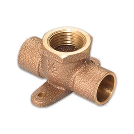 Supply Giant DDDU0012 X C Lead Free Cast Brass Reducing Tee Fitting with Drop Ear Tabs and Solder Cups for Copper Pipe, 1/2, 29