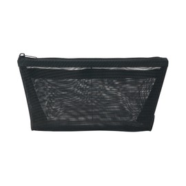 Muji NDE06A1S Nylon Mesh Pen Case with Gusset, Black, Approx. Width 6.7 x Height 3.9 x Depth 2.0 inches (17 x 10 x 5 cm)