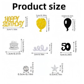 Number 90 Birthday Party Confetti,15g Black and Gold Table Glitter Confetti, Happy 90th Birthday Celebration Sequins for Women