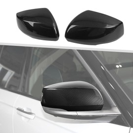 Jimen Fit for Jeep Grand Cherokee 2021-2024, 2PCS Side Door Mirror Caps Mirror Cover Trim (Carbon Fiber)