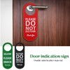 Hoxfly 2 Pcs Double Sided Door Signs, 8.5x21.5cm PU Leather