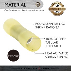 Conext Link BCHS8-10 Heat Shrink Butt Connector 10 Pack (8 Gauge Yellow)