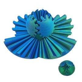 Gear Ball, 3D Printed Gear Ball Spin Ball Fidget Toy, Gear Sphere Fidget Toys, Stress Ball GearSphere Desk Toy, Fidget Ball Gear Toy for Student Gifts for Kids (Green)