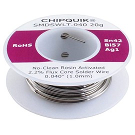 Chip Quik SMDSWLT.040 20g Sn42/Bi57/Ag1 2.2% Flux Core Solder Wire 1.0mm 20g