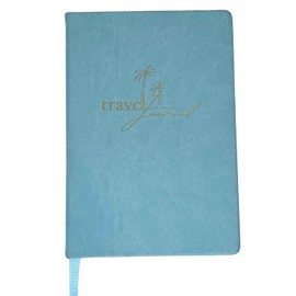 booked memories Travel Diary for 90 Days of Travel - Travel Journal to Design Yourself - with World Map and Sticker Sheet (Light Blue)