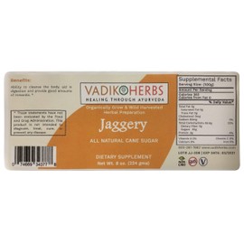 Vadik Herbs Jaggery (Sugar Cane Sugar, Gur) 2 x 8oz. | Premium Quality, Ships from California | Ability to Detox and Cleanse The Body, Natural Sugar Substitute