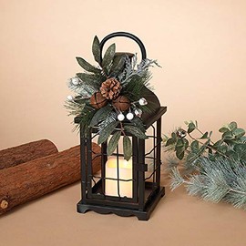 Gerson 13-inch Metal Holiday Lantern