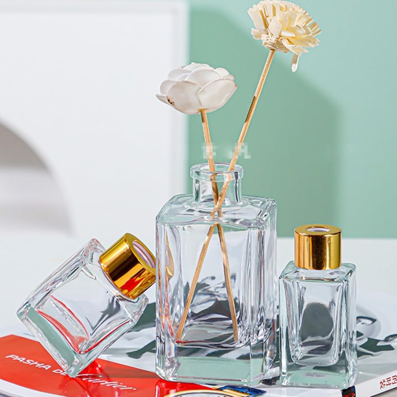 2PCS 50ml/1.7oz Empty Clear Glass Diffuser Bottle Diffuser Jars with