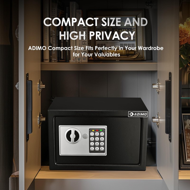 ADIMO Safe Box for College Dorm Room with Fireproof Waterproof