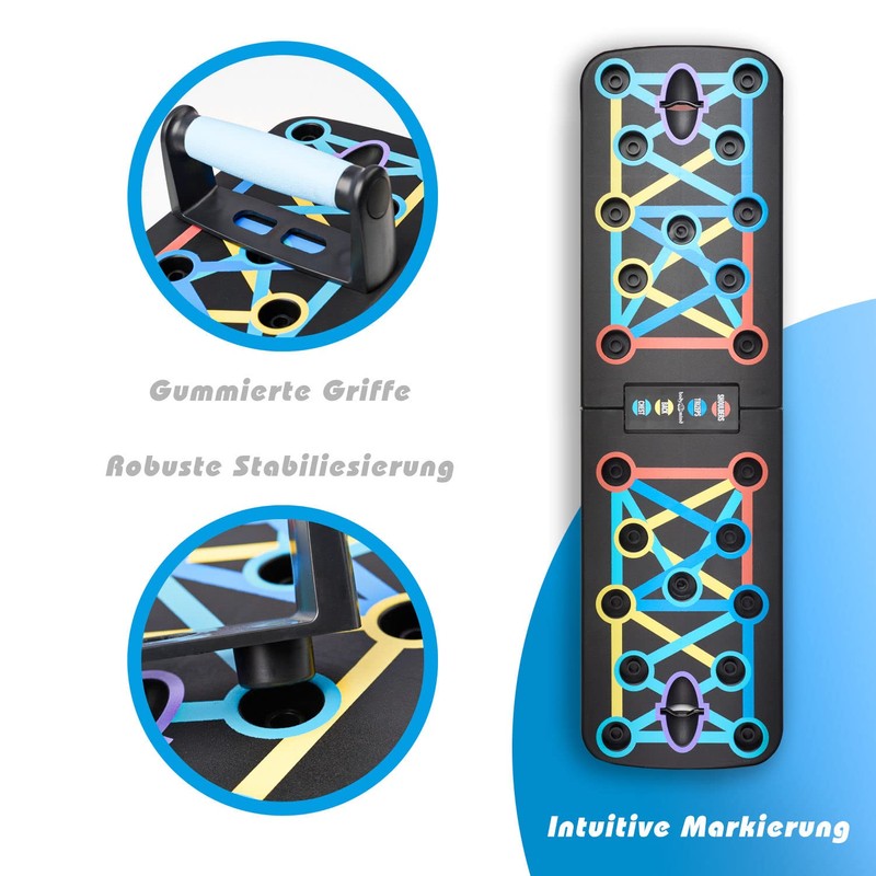 Body & Mind® Push-Up Board; Foldable Multifunctional Elite Rack Fitness